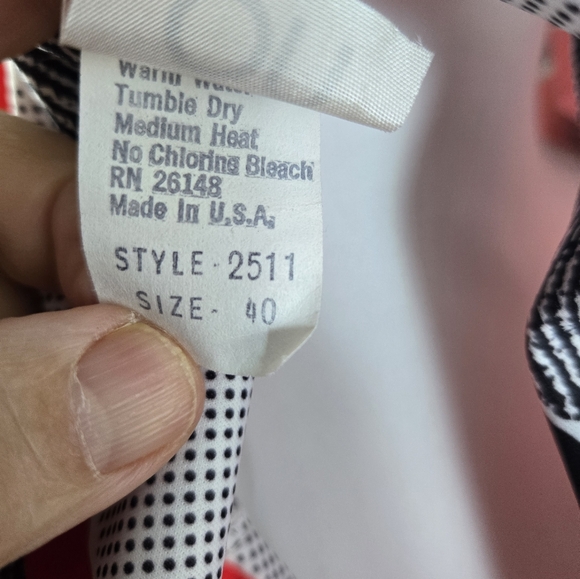 Women's Blouse w/ Scarf Turn On Stiped Size 40 Euro Likely U.S. Large - Picture 11 of 11